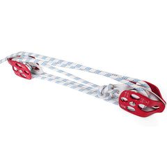Twin Sheave Block and Tackle 1.09-1.27cm 3048-6096cm Twin Sheave Block with Braid Rope 30-35KN 2994-3495KGS Double Pulley Rigging (1/2" x 200')