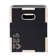 3 in 1 Plyometric Jump Box, 16/14/12 Inch Wooden Plyo Box, Platform & Jumping Agility Box, Anti-Slip Fitness Exercise Step Up Box for Home Gym Training, Conditioning Strength Training, Black