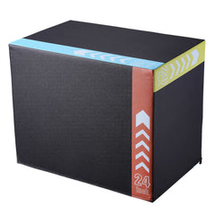 3 in 1 Plyometric Jump Box, 30/24/20 Inch Foam Plyo Box, Platform & Jumping Agility Box, Anti-Slip Fitness Exercise Step Up Box for Home Gym Training, Conditioning Strength Training, Black