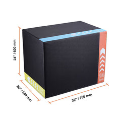3 in 1 Plyometric Jump Box, 30/24/20 Inch Foam Plyo Box, Platform & Jumping Agility Box, Anti-Slip Fitness Exercise Step Up Box for Home Gym Training, Conditioning Strength Training, Black