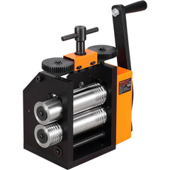 Rolling Mill, 3"/76 mm Jewelry Rolling Mill Machine, 1: 2 Gear Ratio, 3-in-1 Multi-function Rolling Mill, 0.1-7mm Press Thickness for Metal Jewelry Making Sheet Square Wire Semicircle Pattern