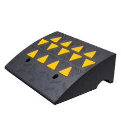 Rubber Curb Ramp 15.2 cm Rise Height Sidewalk Curb Ramp, 37 cm Width 49.1 cm Length Driveway Ramp for Curb, 15T Heavy Duty Rubber Ramp for Forklifts, Trucks, Buses, Cars, Wheelchairs, Bikes