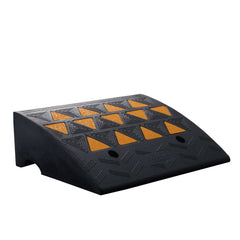 Rubber Curb Ramp 15.2 cm Rise Height Sidewalk Curb Ramp, 37 cm Width 49.1 cm Length Driveway Ramp for Curb, 15T Heavy Duty Rubber Ramp for Forklifts, Trucks, Buses, Cars, Wheelchairs, Bikes