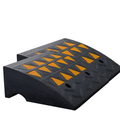 Rubber Curb Ramp 2 Pack, 15.2 cm Rise Height Heavy-Duty 15 tons Load Capacity Threshold Ramps, Driveway Ramps with Stable Grid Structure for Cars, Wheelchairs, Bikes, Motorcycles