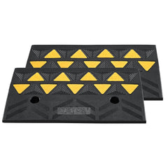 Rubber Curb Ramp 2 Pack, 11 cm Rise Height Heavy-Duty 15 tons Load Capacity Threshold Ramps, Driveway Ramps with Stable Grid Structure for Cars, Wheelchairs, Bikes, Motorcycles