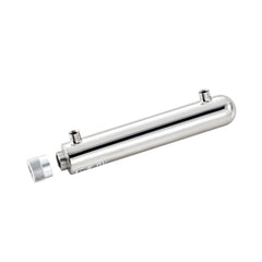 UV Water Purifier, 12W 1GPM, 220V Versatile Ultraviolet Water Purifier Filter with Stainless Steel Housing, Whole House UV Water Filter with Quartz Sleeve Fit for Shower/Drinking/Cleaning
