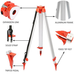 Super Combination 1.65m Aluminum Tripod + 5m Staff For Rotary Laser Leveltop