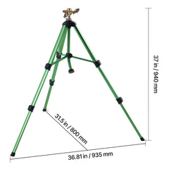 Impact Sprinkler on Tripod Base, 2 Packs, Heavy Duty Tripod Sprinklers with Brass Head & G3/4" Connector, 360 Degree Large Area Irrigation Sprinkler, Adjustable Heights Sprinkler for Yard