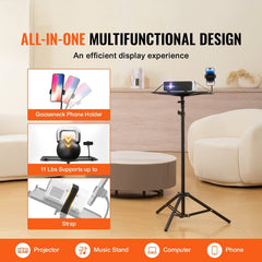 Projector Stand Laptop Stand Tripod Adjustable Height from 26.97 to 63 in