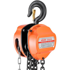 Hand Chain Hoist, 3 Ton Capacity, Manual Chain Block with Upgrade G80 Galvanized Chain, 6 m Lifting Height, Heavy Duty Pulley Hoist for Garage Warehouse Automotive Machinery, Orange