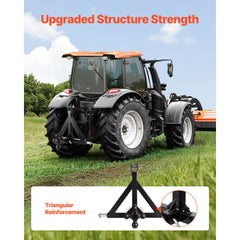 3 Point Trailer Hitch 2 in Receiver, 3pt Quick Hitch Attachment with 3 Trailer Balls, Tractor Tow Drawbar Adapter, Compatible with Kubota, Mahindra, Ford, Yanmar, John Deere, Massey Ferguson