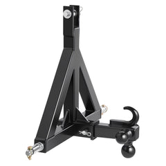 3 Point Trailer Hitch 2 in Receiver, 3pt Quick Hitch Attachment with 3 Trailer Balls, Tractor Tow Drawbar Adapter, Compatible with Kubota, Mahindra, Ford, Yanmar, John Deere, Massey Ferguson
