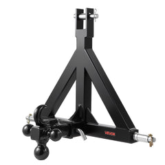 3 Point Trailer Hitch 2 in Receiver, 3pt Quick Hitch Attachment with 3 Trailer Balls, Tractor Tow Drawbar Adapter, Compatible with Kubota, Mahindra, Ford, Yanmar, John Deere, Massey Ferguson