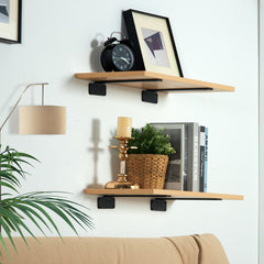 Shelf Bracket, 31cmL x 10cmW x 4.5cmH 6 Pcs, Heavy Duty Floating Shelf Brackets, Brackets for Shelves, 5mm Thick Matte Black L Shelf Bracket,Steel Shelving Brackets with 72.6 kg Load Capacity