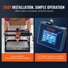 CNC Router Machine, 120W, 3 Axis GRBL Control Wood Engraving Carving Milling Machine Kit, 11.81 x 7.87 x 2.83 in / 300 x 200 x 72 mm Working Area 1200 RPM for Wood Acrylic MDF PVC Plastic Foam