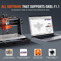 CNC Router Machine, 120W, 3 Axis GRBL Control Wood Engraving Carving Milling Machine Kit, 11.81 x 7.87 x 2.83 in / 300 x 200 x 72 mm Working Area 1200 RPM for Wood Acrylic MDF PVC Plastic Foam