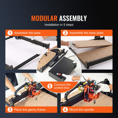 CNC Router Machine, 300W, 3 Axis GRBL Control Wood Engraving Carving Milling Machine Kit, 15.75 x 15.75 x 2.36 in / 400 x 400 x 60 mm Working Area 1200 RPM for Wood Acrylic MDF PVC Plastic Foam