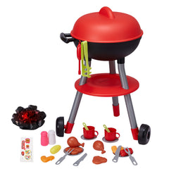 28 PCS BBQ Grill Playset, Kids Toys Kitchen Playset with Sound & Light, Little Chef Play, Interactive Grill Play Food Cooking Playset Barbecue Toy Grill for Toddlers Boys Girls 3-5 Birthday Gift