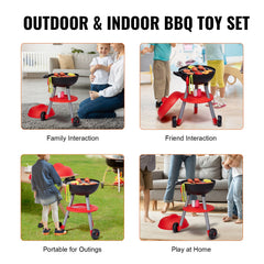 28 PCS BBQ Grill Playset, Kids Toys Kitchen Playset with Sound & Light, Little Chef Play, Interactive Grill Play Food Cooking Playset Barbecue Toy Grill for Toddlers Boys Girls 3-5 Birthday Gift