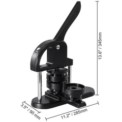Button Maker Machine, 1/1.25/2.28 inch(25/32/58mm) 3-in-1 Pin Maker, Installation-Free Badge Punch Press Kit, Button Making Supplies with 300pcs Button Parts, Circle Cutter, Magic Book
