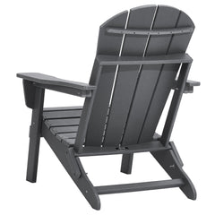 Adirondack Chair Plastic, Set of 2 All-Weather Portable Folding Fire Pit Chair, Outdoor Adirondack Patio Chair with Cup Holder, with Relaxing Arm Rest Ergonomic, for Garden, Backyard - Gray