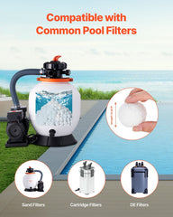 Pool Filter Balls for Sand Filter, 2.1 kg, Filter Balls Replace Pool Filter Sand, Reusable Polyester Fiber Filter Media Balls with Wash Bag, for Swimming Pool Above Ground Pool Aquarium Tank