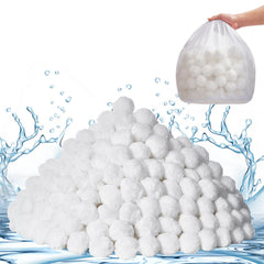Pool Filter Balls for Sand Filter, 2.1 kg, Filter Balls Replace Pool Filter Sand, Reusable Polyester Fiber Filter Media Balls with Wash Bag, for Swimming Pool Above Ground Pool Aquarium Tank
