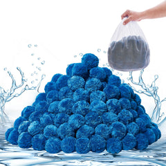 Pool Filter Balls for Sand Filter, 1.42 kg, Filter Balls Replace Pool Filter Sand, Reusable Blue Polyester Fiber Filter Media with Wash Bag, for Swimming Pool Aquarium Tank Above Ground Pool