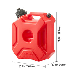Fuel Container, 5 L, Gas Can with Spout and Lockable Bracket, 15 L/min Max Flow Rate, Secure & Leak-proof, Portable Flat Fluid Container for Most Cars Motorcycle ATV UTV, Red