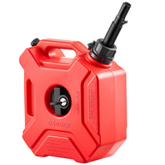 Fuel Container, 5 L, Gas Can with Spout and Lockable Bracket, 15 L/min Max Flow Rate, Secure & Leak-proof, Portable Flat Fluid Container for Most Cars Motorcycle ATV UTV, Red