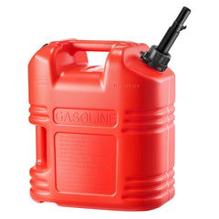 Fuel Container, 19 L, Gas Tank with Spout & Clear Scale, 15 L/min Max Flow Rate, Secure & Leak-proof, Portable Flat Fluid Container for Most Cars Motorcycle ATV UTV, Red, 1 Pack