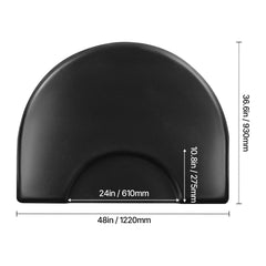 Salon Mat for Hair Stylist, 1220 x 930 mm Semi-circle Salon Chair Mat, 25mm Thickened Anti Fatigue Barber Shop Floor Mat with Round Cut Out, Easy-to-Clean PVC Surface & Anti-Trip Beveled Edges