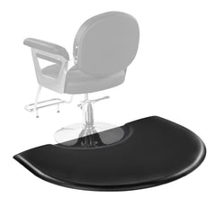 Salon Mat for Hair Stylist, 1220 x 930 mm Semi-circle Salon Chair Mat, 25mm Thickened Anti Fatigue Barber Shop Floor Mat with Round Cut Out, Easy-to-Clean PVC Surface & Anti-Trip Beveled Edges