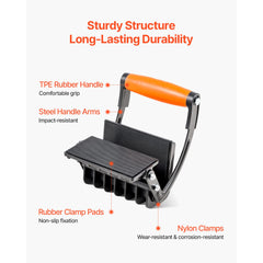 Plywood Carrier, 90.7 kg Single Clamp Capacity, 2 Pack Adjustable Drywall Carrying Tool for 0-25.4 mm Thickness Boards, Plywood Carrier with Non-Slip Grips for Plastic Boards, Plywood, Drywall