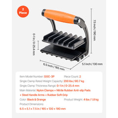 Plywood Carrier, 90.7 kg Single Clamp Capacity, 2 Pack Adjustable Drywall Carrying Tool for 0-25.4 mm Thickness Boards, Plywood Carrier with Non-Slip Grips for Plastic Boards, Plywood, Drywall
