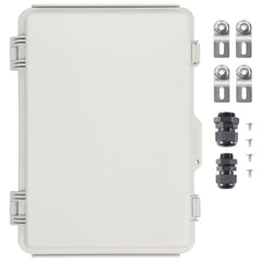 Outdoor Electrical Junction Box, 430 x 330 x 180 mm, ABS Plastic Electrical Enclosure Box with Hinged Cover Stainless Steel Latch, IP67 Dustproof Waterproof for Outdoor Electrical Projects, 17 x 13 x 7 inch