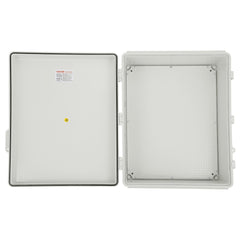 Outdoor Electrical Junction Box, 530 x 430 x 200 mm, ABS Plastic Electrical Enclosure Box with Hinged Cover Stainless Steel Latch, IP67 Dustproof Waterproof for Outdoor Electrical Projects, 21 x 17 x 8 inch