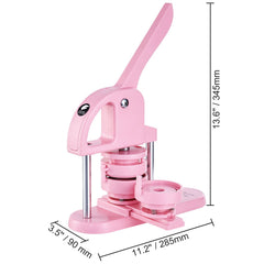 Button Maker, 1/1.25/2.28 inch(25/32/58mm) 3-IN-1 Pin Maker, 300pcs Button Parts, Button Maker Machine with Panda Magic Book, Ergonomic Arc Handle Punch Press Kit, For Children DIY Gifts, Pink