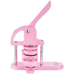 Button Maker, 1/1.25/2.28 inch(25/32/58mm) 3-IN-1 Pin Maker, 300pcs Button Parts, Button Maker Machine with Panda Magic Book, Ergonomic Arc Handle Punch Press Kit, For Children DIY Gifts, Pink