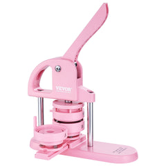 Button Maker, 1/1.25/2.28 inch(25/32/58mm) 3-IN-1 Pin Maker, 300pcs Button Parts, Button Maker Machine with Panda Magic Book, Ergonomic Arc Handle Punch Press Kit, For Children DIY Gifts, Pink