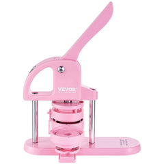 Button Maker, 1/1.25/2.28 inch(25/32/58mm) 3-IN-1 Pin Maker, 300pcs Button Parts, Button Maker Machine with Panda Magic Book, Ergonomic Arc Handle Punch Press Kit, For Children DIY Gifts, Pink