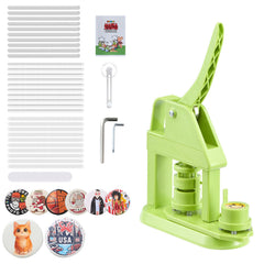 Button Maker Machine, 25 mm, Plastic Pin Maker with 500pcs Button Parts, Mr. Panda Magic Book, Circle Cutter and Hex Wrenches, Reinforced Ergonomic Handle, for DIY Badges, Personalized Pins