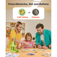 Button Maker Machine, 25 mm, Plastic Pin Maker with 500pcs Button Parts, Mr. Panda Magic Book, Circle Cutter and Hex Wrenches, Reinforced Ergonomic Handle, for DIY Badges, Personalized Pins