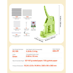 Button Maker Machine, 25 mm, Plastic Pin Maker with 500pcs Button Parts, Mr. Panda Magic Book, Circle Cutter and Hex Wrenches, Reinforced Ergonomic Handle, for DIY Badges, Personalized Pins