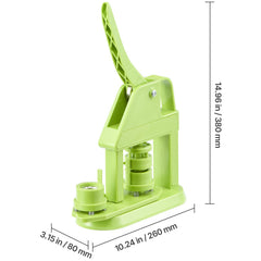 Button Maker Machine, 25 mm, Plastic Pin Maker with 500pcs Button Parts, Mr. Panda Magic Book, Circle Cutter and Hex Wrenches, Reinforced Ergonomic Handle, for DIY Badges, Personalized Pins