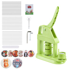 Button Maker Machine, 32 mm, Plastic Pin Maker with 500pcs Button Parts, Mr. Panda Magic Book, Circle Cutter and Hex Wrenches, Reinforced Ergonomic Handle, for DIY Badges, Personalized Pins