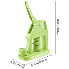 Button Maker Machine, 32 mm, Plastic Pin Maker with 500pcs Button Parts, Mr. Panda Magic Book, Circle Cutter and Hex Wrenches, Reinforced Ergonomic Handle, for DIY Badges, Personalized Pins