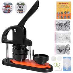 Button Maker Machine, 2.28 inch/58mm Pin Maker, Installation-Free Badge Punch Press Kit, Children DIY Gifts Button Making Supplies with 100pcs Button Parts, Circle Cutter, Magic Book