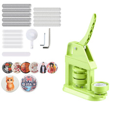 Button Maker Machine, 58 mm, Plastic Pin Maker with 100pcs Button Parts, Mr. Panda Magic Book, Circle Cutter and Hex Wrenches, Reinforced Ergonomic Handle, for DIY Badges, Personalized Pins