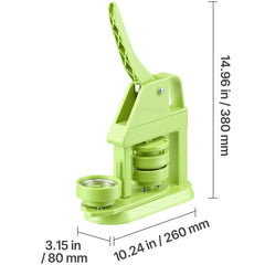 Button Maker Machine, 58 mm, Plastic Pin Maker with 100pcs Button Parts, Mr. Panda Magic Book, Circle Cutter and Hex Wrenches, Reinforced Ergonomic Handle, for DIY Badges, Personalized Pins